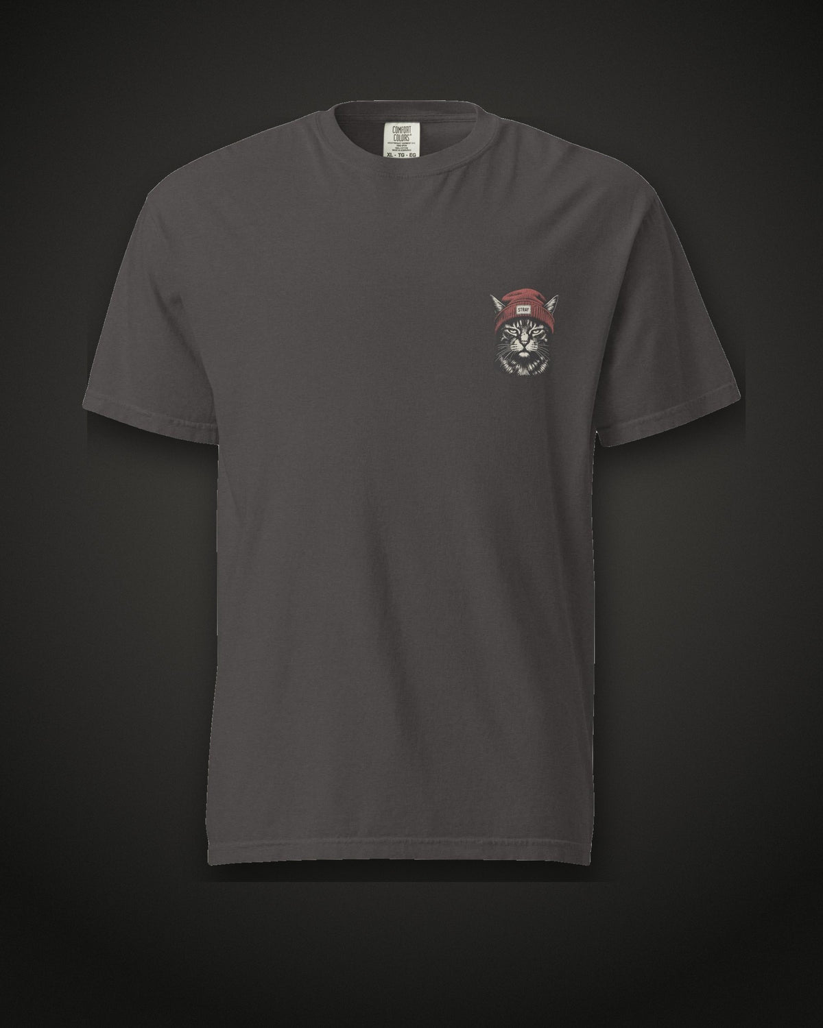 Beanie Cat Tee Rogue, front, graphite