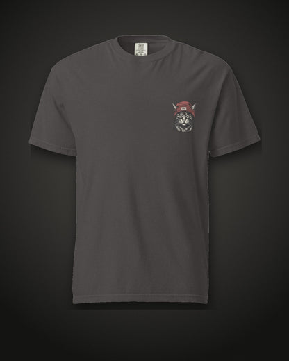 Beanie Cat Tee Rogue, front, graphite