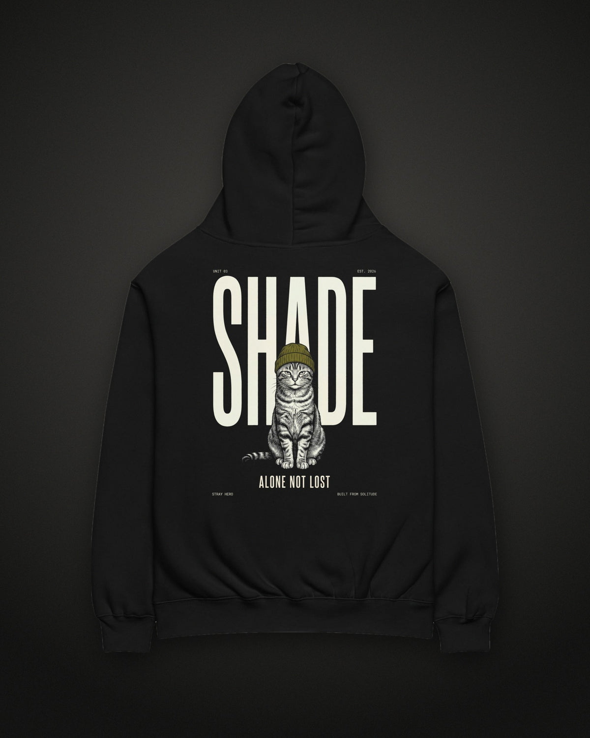 Unit 03 Shade Back Print Hoodie, back print, black